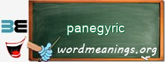 WordMeaning blackboard for panegyric